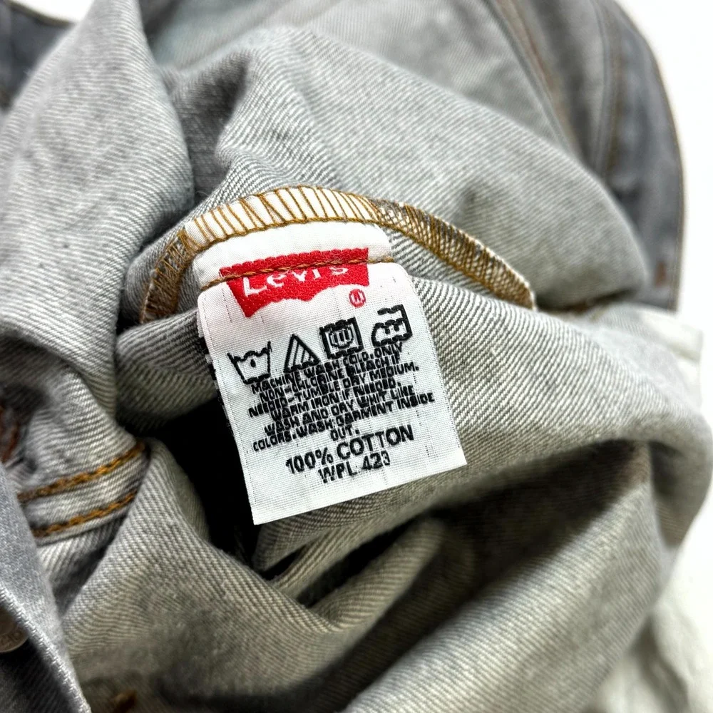 Levi's‎ 501 Straight Leg Button-Fly Jeans Mens Size 42x30 Gray Denim Cotton